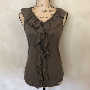 5/$25 Banana Republic brown ruffle tank top